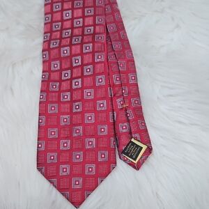 Donald J. Trump Signature Collection Red Geometric Silk Tie